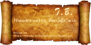 Theodorovits Benjámin névjegykártya